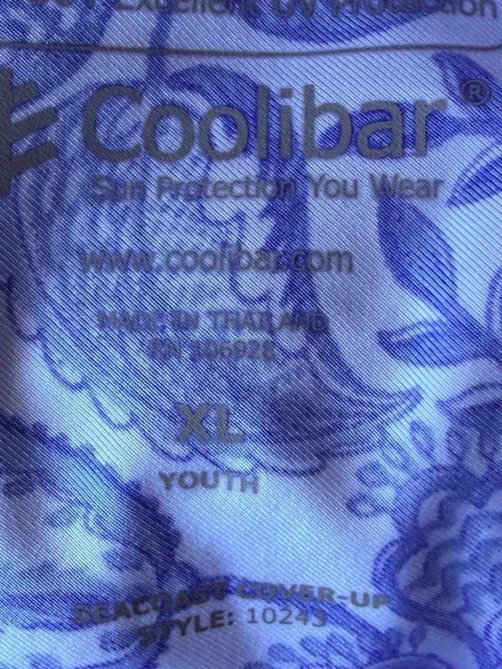 Coolibar Blue Paisley Sun Cover Up Dress Hoodie XL
